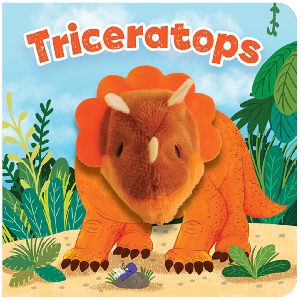 Triceratops Chunky Finger Puppet Book House of Marbles Australia