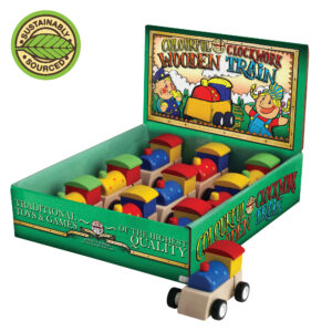 Wooden Clockwork Train Counter Display