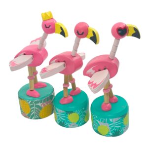 Wooden Flapping Flamingo Press-Up Counter Display