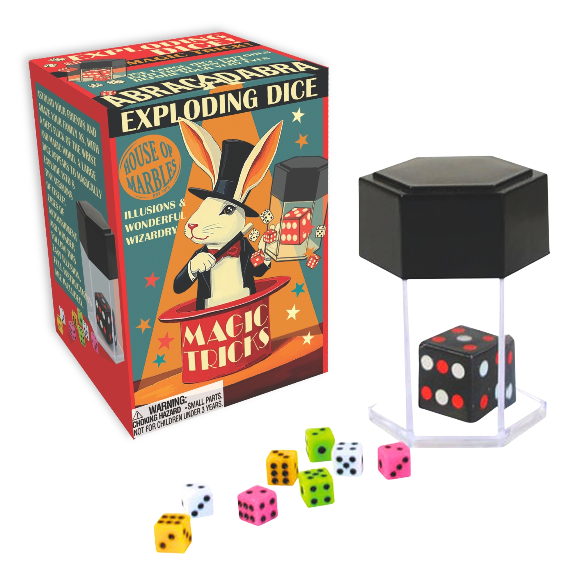 Magic Exploding Dice Counter Display